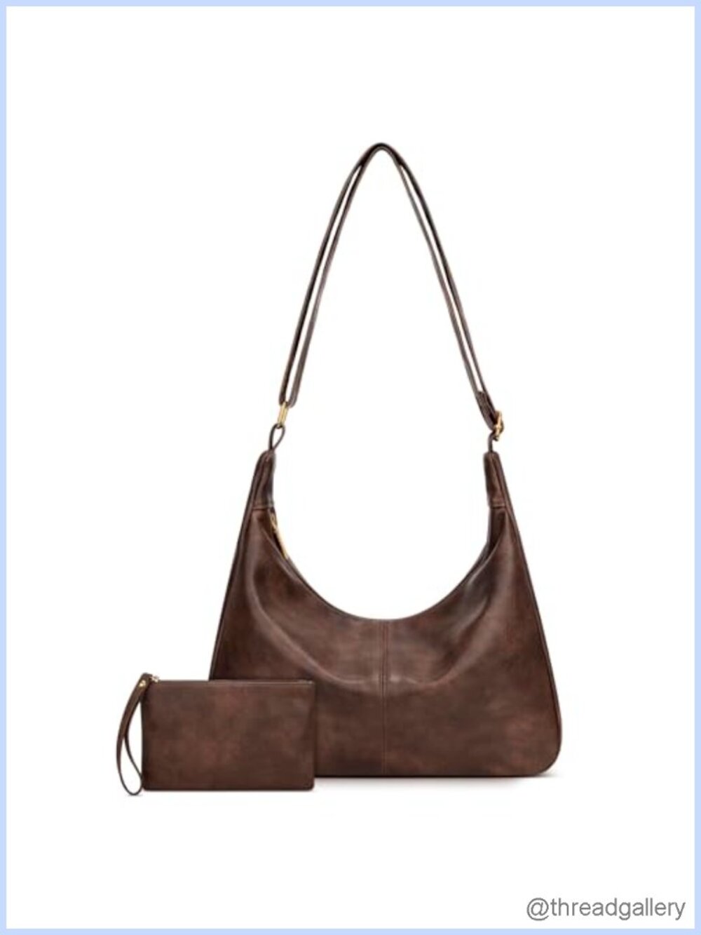 Slouchy Hobo Shoulder Bag Vegan Leather Crossbody Purse Wristlet